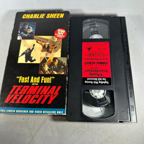 Terminal Velocity Full Length Demo Tape Charlie Sheen PG13 Hollywood VHS - Picture 3 of 3